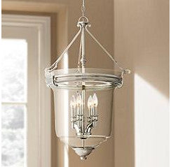 Minka Lavery Ceiling Pendant Chandelier Lighting 3297-613 Audrey's Point, 3-Light Fixture 180 Watts, Polished Nickel (6810172096695)